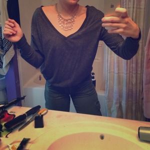 Deep V American eagle shimmer long sleeve