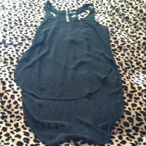 See through high-low racer back shirt