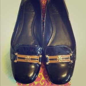 Tory Burch Barton Black Patent Leather Loafers