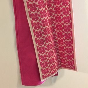 Pink coach monogram scarf