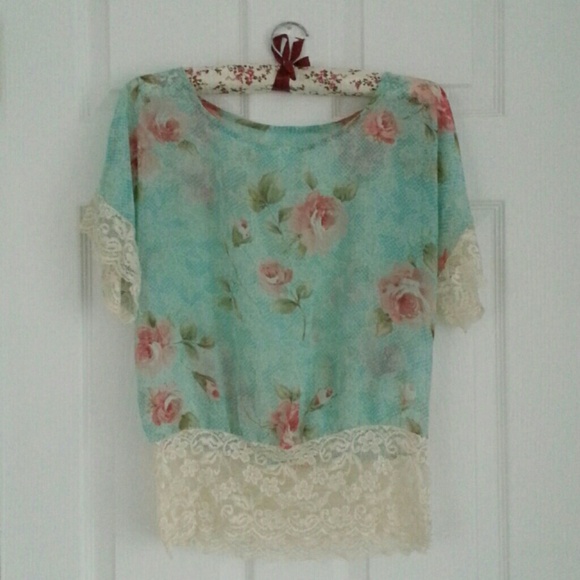 Unique Sheer Floral Lace Top