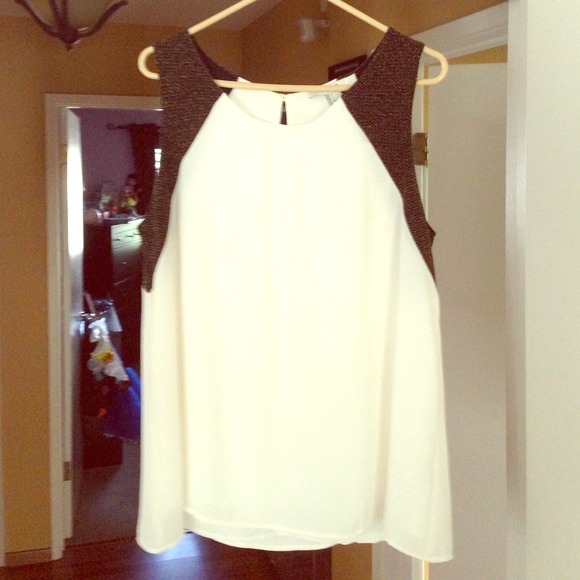 Forever 21 Silky Blouse wht/black