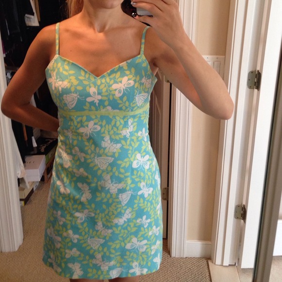 Lilly Pulitzer dress baby blue, green, white