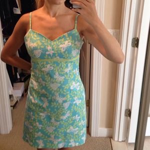 Lilly Pulitzer dress baby blue, green, white