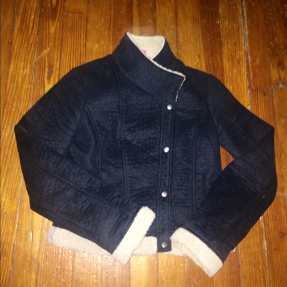 Trendy black faux fur jacket