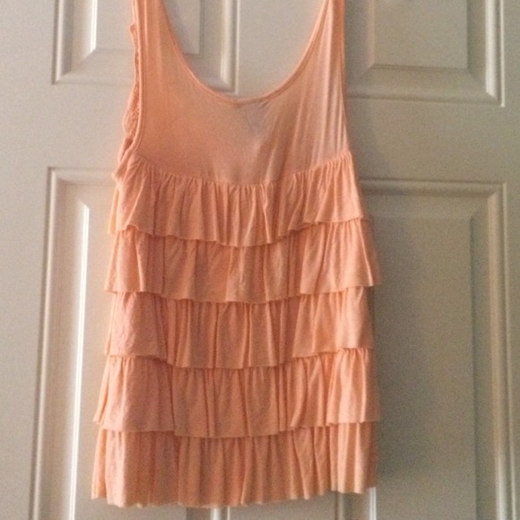 Rue 21 peach tank top with ruffles - Picture 2 of 4