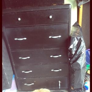 A black wooden dresser