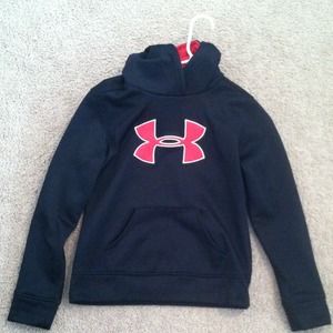 Pink and black under amour sweatshirt