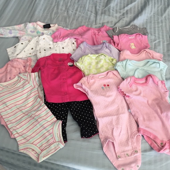 15 pcs nb new born bundle onsies