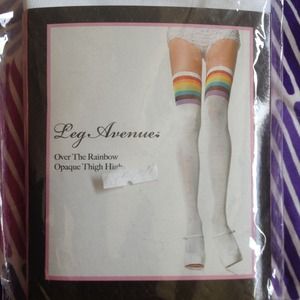 Leg Avenue Over The Rainbow Opaque Thigh Highs