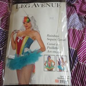 Leg Avenue Rainbow Sequin Corset