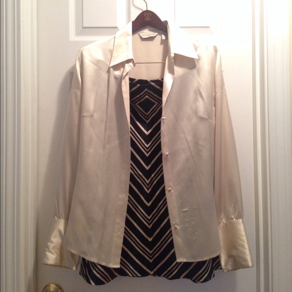 Banana Republic Cream Silk Top