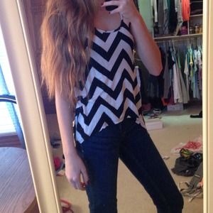 Chevron Charlotte Russe Criss-Cross Back Tanktop