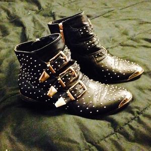 Gold Studded Booties