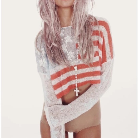 NWT wild fox flax crop sweater