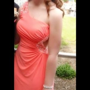 Macy's coral dress size 4
