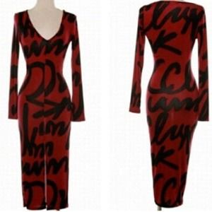 Oxblood letter dress