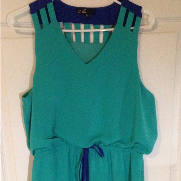 Turquoise pull over dress