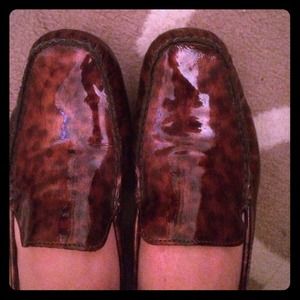 Cole haan patent leather loafers- leopard print