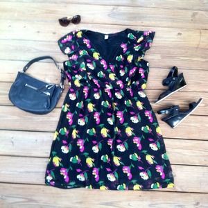 Black Dress with Floral Print 🌺