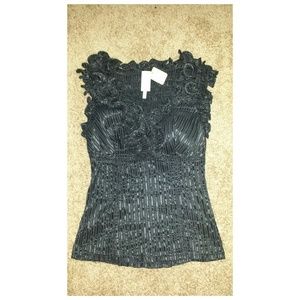 Ruffled V neck blouse