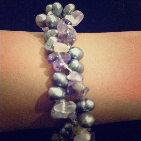 🆕⭐️Cultured freshwater pearl & stone bracelet🆕⭐️