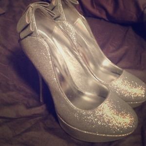 Silver Sparkly Heels