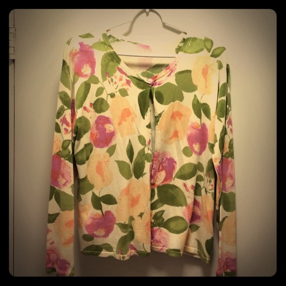 Silk floral cardigan