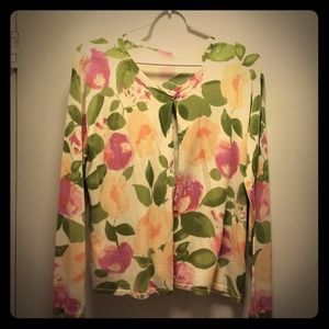 Silk floral cardigan