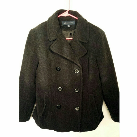 Anne Klein Charcoal Black Grey Winter Coat
