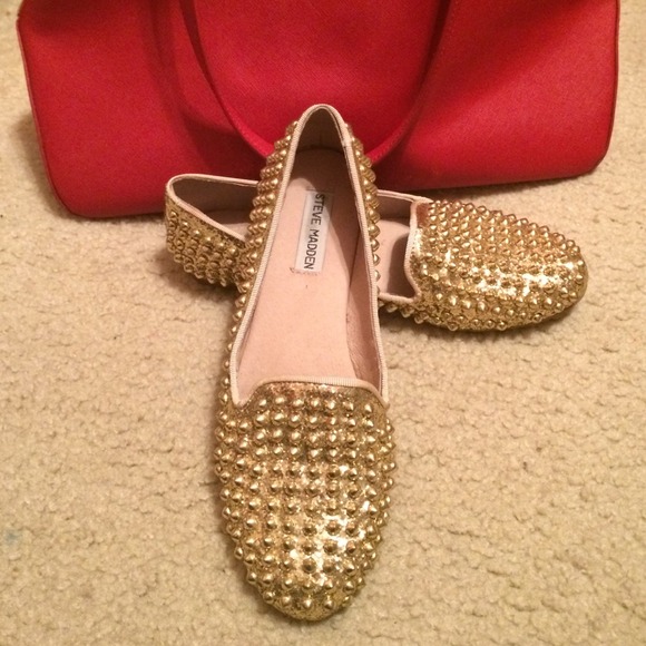 Steve Madden Shoes - Steven Madden Gold studded loafers