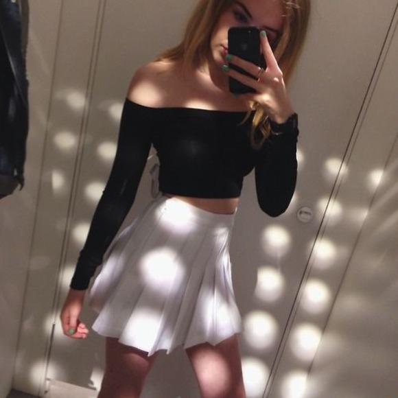 Black off the shoulder top