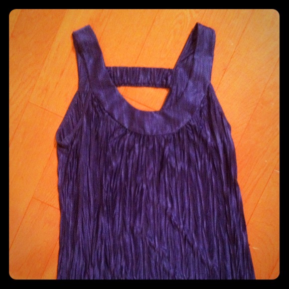 Royal blue top with banded bottom