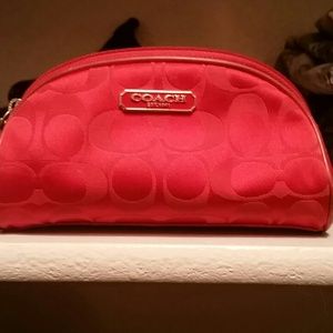 Red coach makeup bag