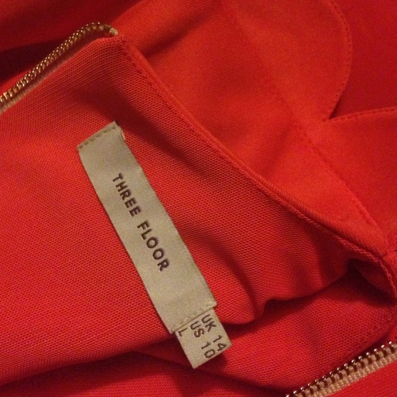 UNIQUE Three Floor rare Orange & brown Dress twill - Picture 4 of 4