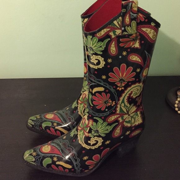 Fashion cow girl rain boots