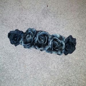 Black flower crown