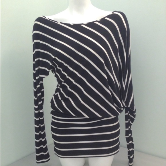 BCBG Off-Shoulder Striped Dress
