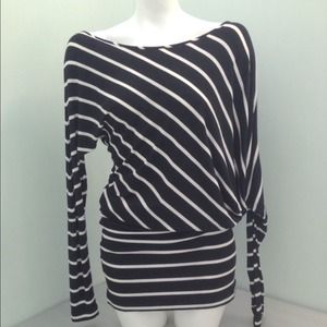 BCBG Off-Shoulder Striped Dress