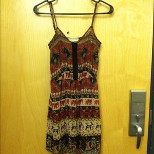 Tribal Pattern Semi-transparent Dress