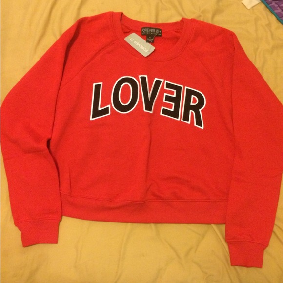 F21+ LOVER Cropped Sweatshirt!