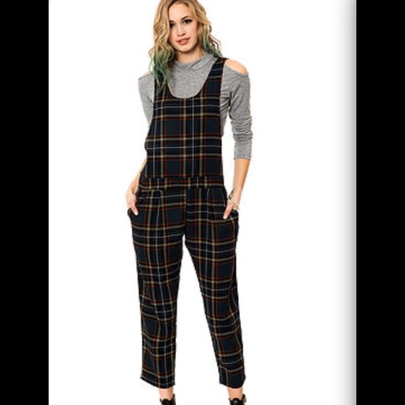 See You Monday Plaid Overalls💜💜