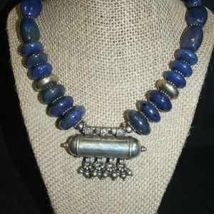 Vintage lapis and sterling silver necklace