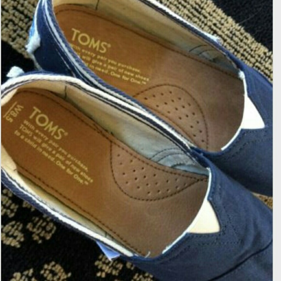 Navy blue striped canvas TOMS - Picture 2 of 4