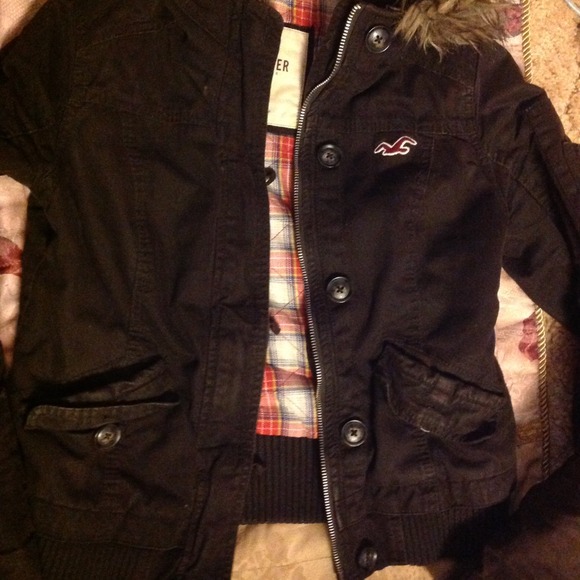 ❌SOLD❌ Brown Hollister Bomber Jacket/ Coat - Picture 2 of 4