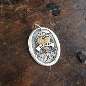 Waxing Poetic Silver Charm Pendant