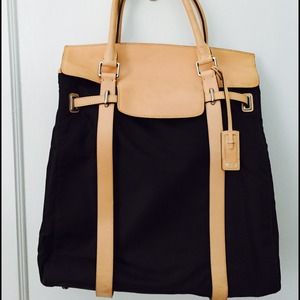 Nylon Tote with leather trim by Tumi