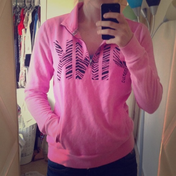 PINK Zebra Quarter-Zip Jacket!
