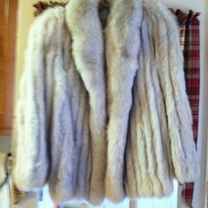 Blue Fox Jacket with Large Collar