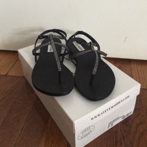Black rhinestone sandals